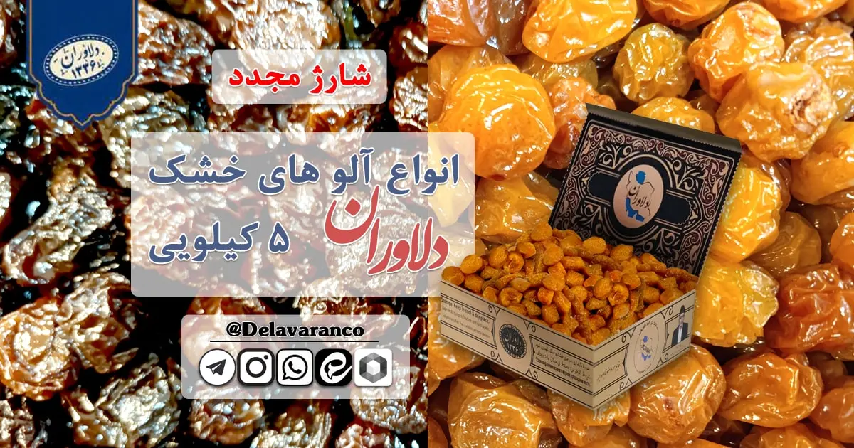 انواع آلو های خشک کارتن ۵ کیلویی دلاوران